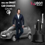 UBON CH-85 Dual USB Car Charger 2.4A (Black)